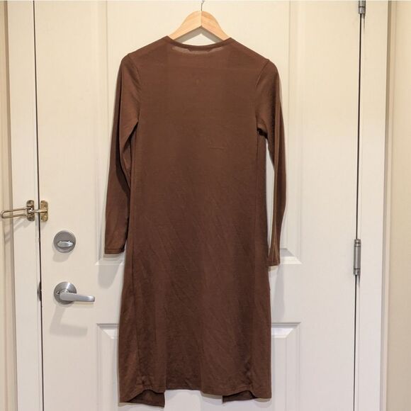 $5 Item! Bluenotes XS Super Soft Brown Knee Length Duster Cardigan - Picture 3 of 3